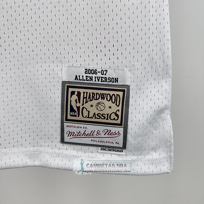 Camiseta Denver Nuggets Allen Iverson NO 3 Mitchell & Ness 2006-07 Blanco1